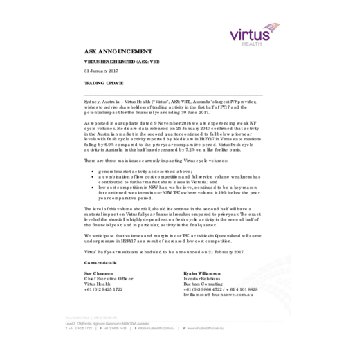 Trading Update