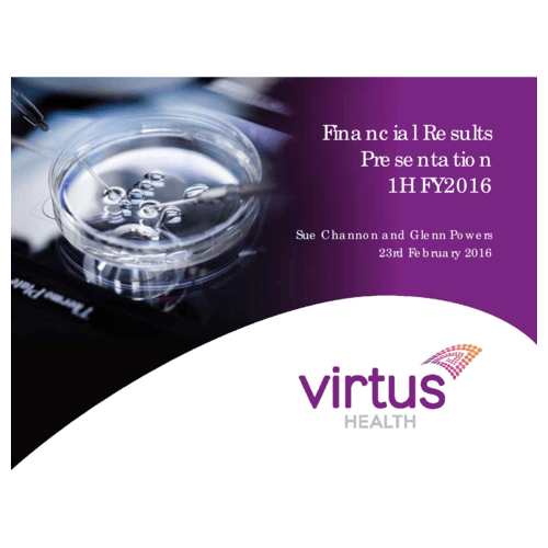 Financial Results Presentation 1H FY2016
