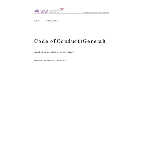 Code of Conduct (General)
