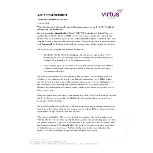 Entry into transfer and collaboration agreements for AI