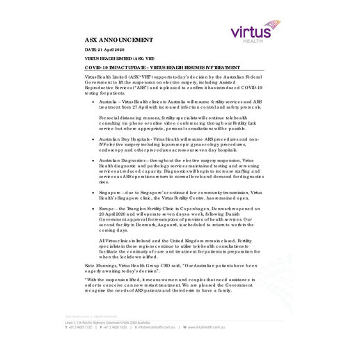 Virtus resumes IVF_ASX