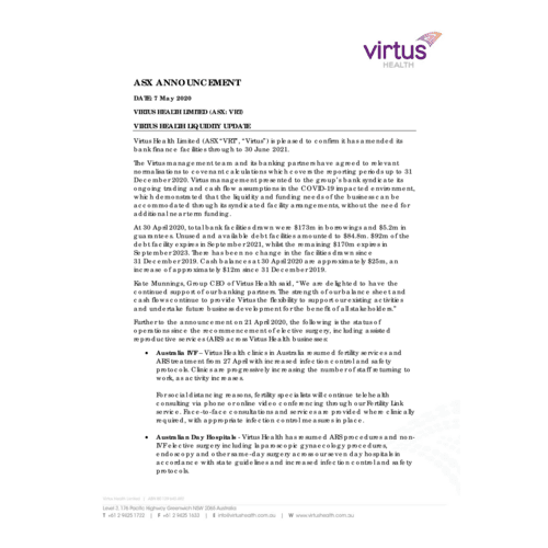 VRT liquidity update