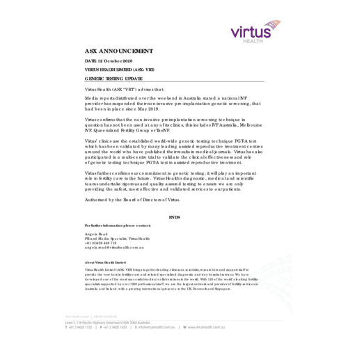 Genetic Testing Update