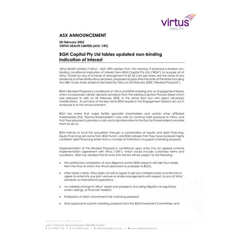 070-VRT ASX announcement re BGH revised proposal.pdf