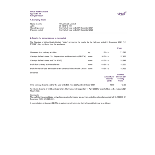 Virtus Health Limited-Appendix 4D Interim Report-31.12.21 - FINAL.pdf