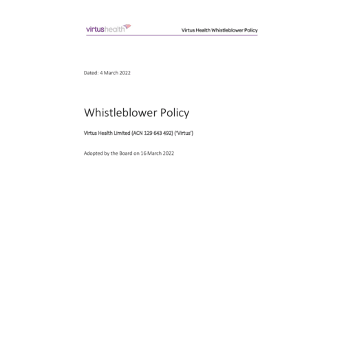 Virtus Health Limited Whistleblower Policy 16 March 2022.pdf