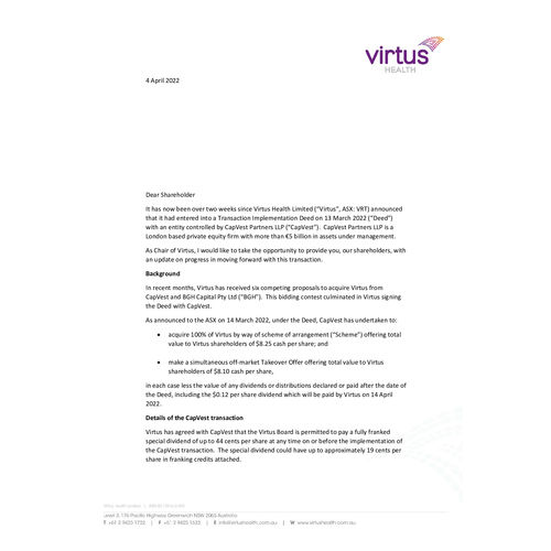 074-VRT-ASX-Letter to shareholders updating on CapVest Scheme and Takeover 04 April 2022.pdf
