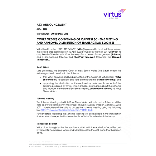 080-VRT-ASX Announcement - Court orders (4 May 2022) 5 May 2022.pdf