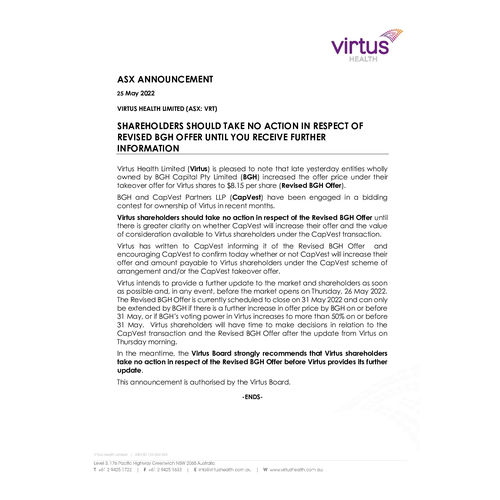 089-VRT-ASX Announcement - Revised BGH offer 25 May 2022.pdf