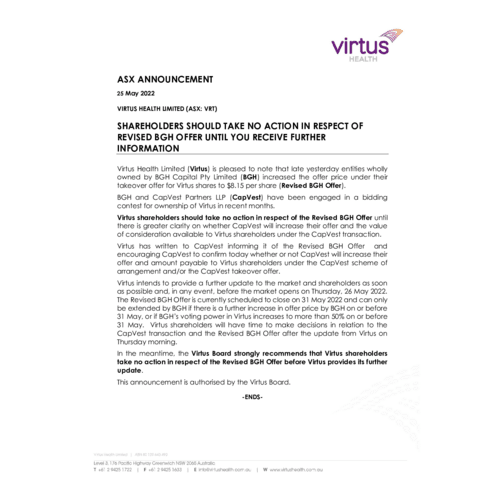 089-VRT-ASX Announcement - Revised BGH offer 25 May 2022.pdf