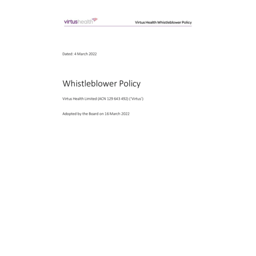 Virtus Health Limited Whistleblower Policy 16 March 2022.pdf